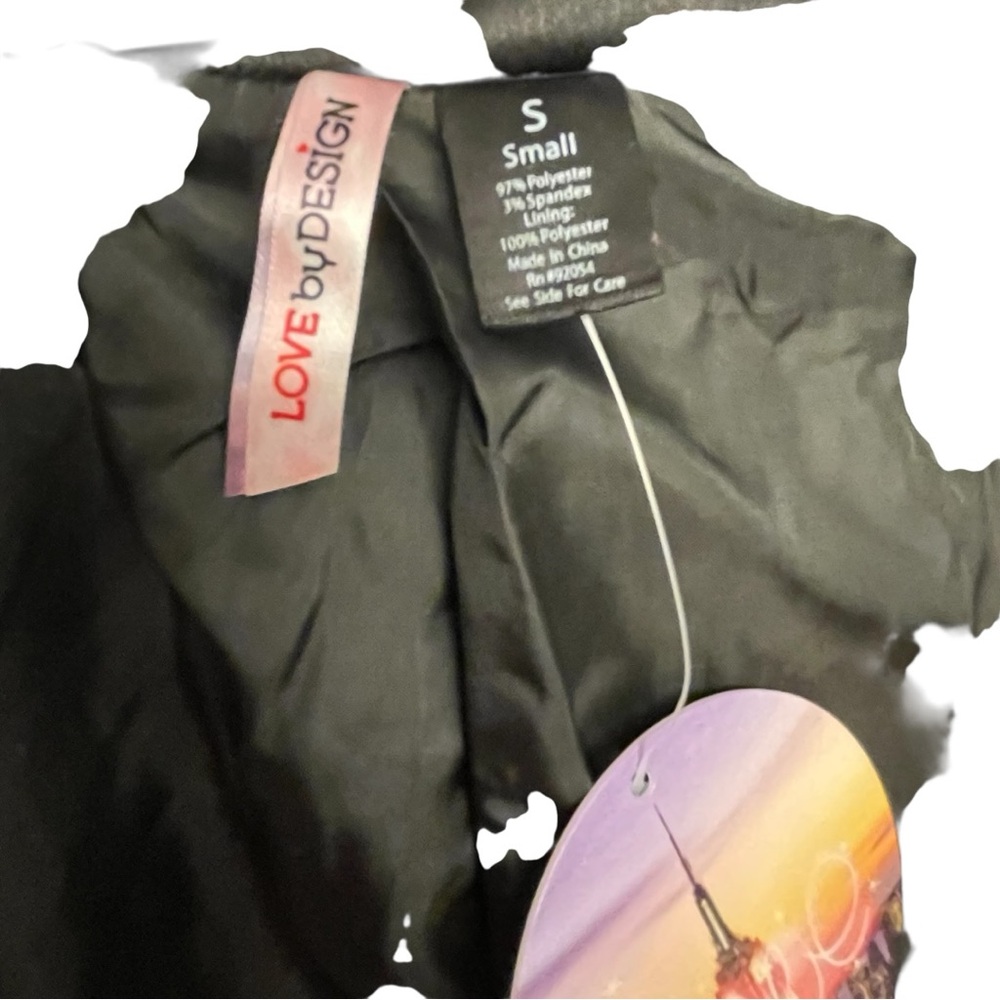 Love By Design Black Satin Blazer with White Trim - Picture 3 of 3